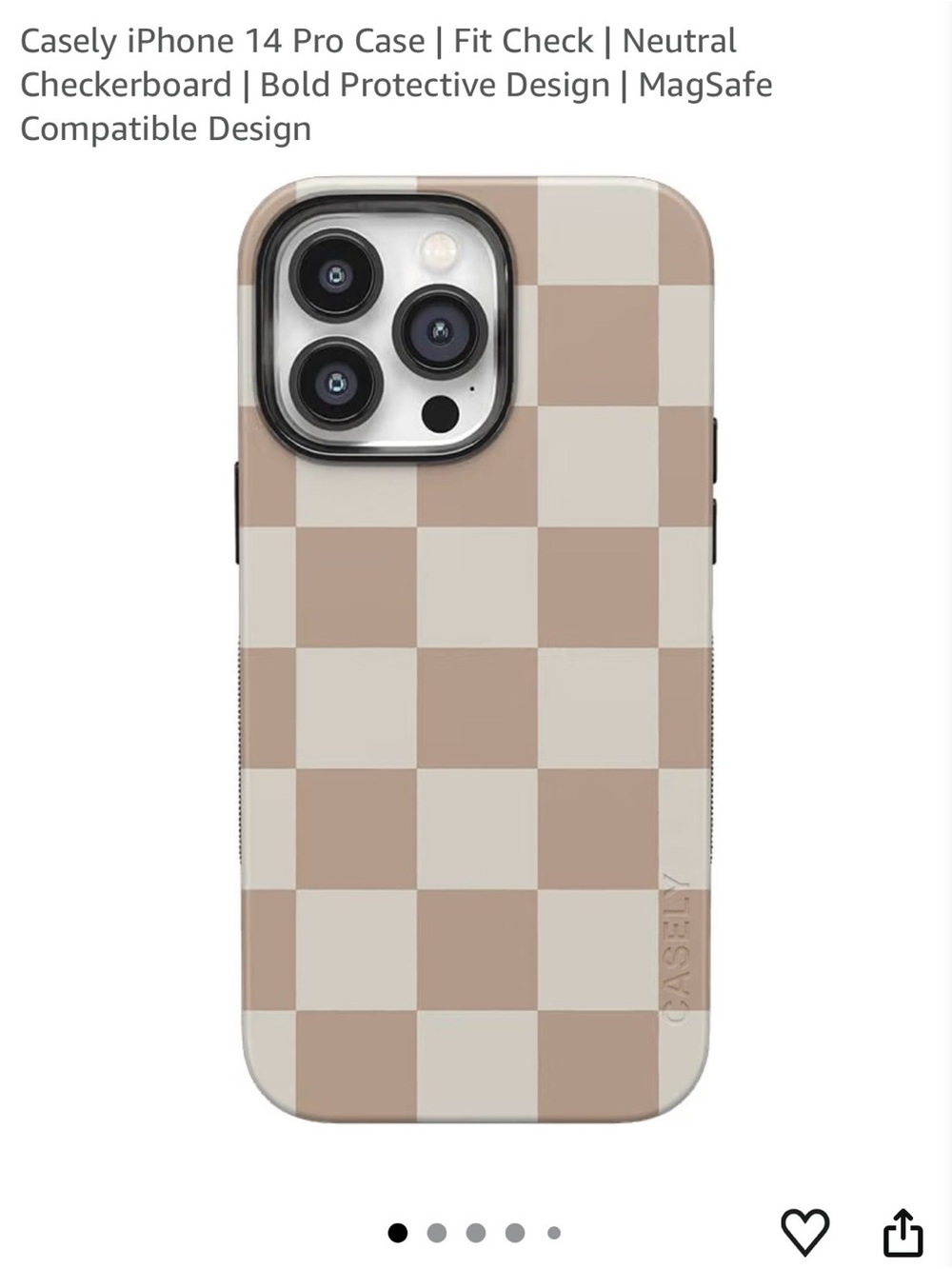 Casely Neutral Checkerboard iPhone 14 Pro Case — Beige & Cream